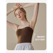 歌諾瑞絲（GENUORUISI）小吊帶女大胸外穿棕色內搭美背心式內衣帶胸墊一體大碼文胸 5522紅色 M