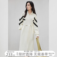 對(duì)白法式設(shè)計(jì)感抽繩針織連衣裙女2025春裝新款氣質(zhì)顯瘦通勤風(fēng)裙子 白色 M