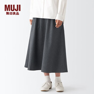 無(wú)印良品 MUJI  女式 彈力 起毛 喇叭裙 半身長(zhǎng)裙秋冬季 簡(jiǎn)約風(fēng)BEK40C2A 炭灰色 XS