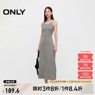ONLY2025春季新款通勤百搭收腰修身長(zhǎng)款吊帶連衣裙女|125161013 G47 淺花灰色 2XL