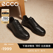 愛步（ECCO）商務(wù)皮鞋 男士休閑皮鞋男鞋牛皮鞋子正裝鞋 雅仕207124 黑色20712401001 40