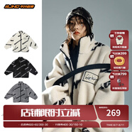 BJHG不計后果冬美式加厚仿羊羔絨棉服男潮寬松保暖毛絨情侶棉衣外套女 白色 M