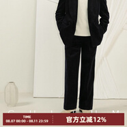 CULTUM【男女同款 純棉燈芯絨】秋冬加厚休閑雙排扣青果領(lǐng)西服套裝男 深藏藍(lán)西褲 34