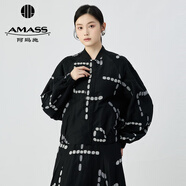 阿瑪施（AMASS）女裝2025春季新款摩登個性燈籠袖造型棒球衫夾克外套女540011 黑色 M (3碼)