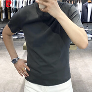 皮爾卡丹（pierre cardin）2025夏季新款男士純色短袖T恤多色可選個(gè)性夏裝上衣服半袖體恤衫 碳灰色 2XL 【適合145-160斤】
