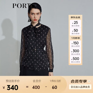 PORTS寶姿商場(chǎng)同款新品女裝高腰百搭蝴蝶結半身短裙 高雅黑 XS 2