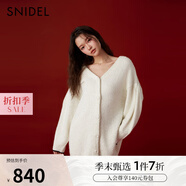 SNIDEL2025春夏新品甜美蝴蝶結(jié)系帶V領(lǐng)針織開(kāi)衫連衣裙SWNO251303 象牙白 均碼 （F）