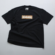 ABDP夏季美式男士短袖T恤圓領(lǐng)豹紋迷彩印花純棉休閑運動(dòng)寬松半袖 黑色豹紋 短袖 3XL 190-220斤