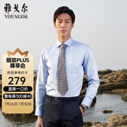雅戈爾（YOUNGOR）長袖襯衫男DP免燙襯衫純棉面料抗皺易打理新品 GLDP10171IJA淺藍(lán)色 41