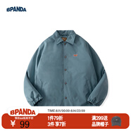 熊貓·本（ben.panda）棉服男潮牌翻領(lǐng)寬松休閑秋冬工裝棉衣多穿情侶外套 青碧藍(lán)（B款） L