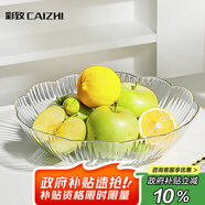 彩致（CAIZHI）水果盤家用簡(jiǎn)約干果盤客廳點(diǎn)心盤堅(jiān)果糖果收納盤花邊透明 CZ6638