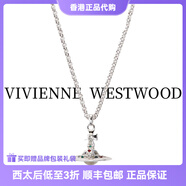 薇薇安·威斯特伍德（Vivienne Westwood）[代購現貨](méi)西太后新款項鏈經(jīng)典立體土星項鏈毛衣鏈送女友七夕禮物 銀色-立體項鏈中號