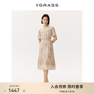VGRASS維格娜絲真絲桑蠶絲連衣裙2025年夏季新款女裝收腰連身裙女士裙子 蜜合色 L