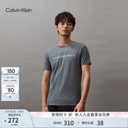 Calvin Klein Jeans夏季男女情侶中性年輕ck多色印花透氣修身短袖T恤J320931 PN6-霧霾藍 XL （推薦160-175斤）