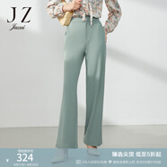 玖姿（JUZUI）直筒休閑褲女裝春款顯瘦通勤闊腿褲 綠色系 L