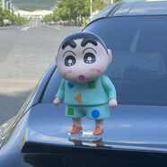 麗田搞怪Q版骷髏釣魚裝飾可愛車載車內(nèi)外擺件掛件公仔尾部后備箱配飾 站姿睡衣小新23cm擺件無痕