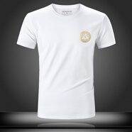 VERSACE JEANS COUTURE范思哲夏季潮牌輕奢美杜莎短袖T恤男裝大碼印花修身上衣打底衫潮t 196短袖白色 2XL [153-166斤]