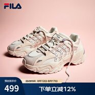 FILA斐樂(lè)女鞋休閑鞋魚(yú)刺二代老爹鞋運(yùn)動(dòng)鞋增高厚底慢跑鞋SOFIA Ⅱ 奶白/煙玫粉-GR 38.5