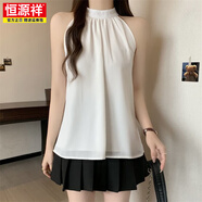 恒源祥大碼夏新款時(shí)尚百搭寬松掛脖吊帶小背心性感氣質(zhì)顯瘦洋氣外穿襯衫 白色 M 建議80-100斤