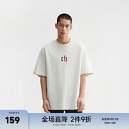 CHINISM  CH赤塵美式?jīng)龈兴俑啥绦鋞恤男士夏季潮流寬松休閑五分袖上衣 花灰色 2XL