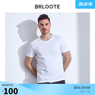 Brloote/巴魯特短袖T恤男夏季新品時尚拼接純棉圓領(lǐng)體恤衫 藍(lán)色 190/108A