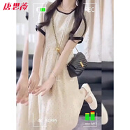 唐思薇學(xué)院風(fēng)甜美圓領(lǐng)波點(diǎn)連衣裙女夏季2025新款法式茶歇氣質(zhì)顯瘦長(cháng)裙子 連衣裙 M 建議95-105斤