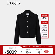 PORTS寶姿商場同款早春新品女裝黑色短款箱型夾克SP8J002RWW059 黑色 M (6)