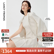 朗姿【三醋酸Basic衣櫥】白色女士小西裝外套夏新款西服明星同款 米白色2 S