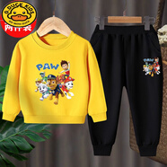 G.DUCKKIDS男女童運(yùn)動(dòng)套裝春秋新款圓領(lǐng)長(zhǎng)袖衛(wèi)衣純棉中小童寶寶休閑套裝潮 汪汪隊(duì)衛(wèi)衣套裝（純棉）-黃色 110 (建議30-40斤)