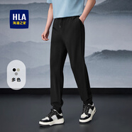 HLA海瀾之家休閑九分褲男時(shí)尚運動(dòng)日常長(cháng)褲男裝易搭配寬松彈力褲子男 黑色43 29 165/72A
