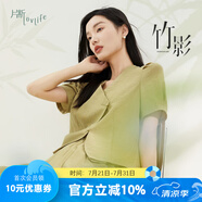 片斷（dribs＆drabs）片斷【竹影】套裝女夏季新款短上衣A字半裙法式套裝女裝穿搭 豆綠 XL 170/92A