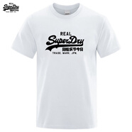 Superdry夏季時(shí)尚情侶純棉短袖T恤男女圓領(lǐng)上衣時(shí)尚 白色 2XL 75-85KG