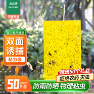 加品惠粘蟲(chóng)板黃板誘蟲(chóng)板50張雙面蒼蠅貼果蠅飛蛾小飛蟲(chóng)誘捕神器10*20cm