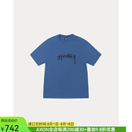 STUSSY短袖圓領(lǐng)T恤情侶款大LOGO春夏棉質(zhì)寬松半袖簡(jiǎn)約時(shí)尚潮牌1905131 Blue藍(lán)色 S (胸圍99cm)