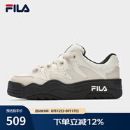 FILA 斐樂(lè )官方女鞋ROSETTA摩登板鞋春新款斑斕鞋運動(dòng)鞋休閑鞋 奶白/杏仁奶白-GA 37.5