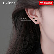 Lnieer玫瑰金四葉草耳釘女養耳洞免摘螺絲擰耳蝸釘 5mm四葉草耳釘一對