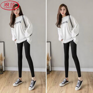 浪莎（LangSha）莫代爾九分打底褲女薄款百搭外穿修身顯瘦大碼運(yùn)動(dòng)瑜伽褲打底褲子 裝【黑色】秋春薄款 九分褲 2條 M 80-100斤