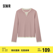 森馬（Semir）森馬毛衣女短款假兩件含羊毛針織衫24冬新款保暖內搭109724107015