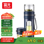 富光玻璃杯 高硼硅泡茶杯子 茶水分離杯 商務(wù)辦公便攜塑玻水杯男女士