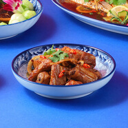 參寶中式復古青花瓷碗釉下彩陶瓷碗吃飯碗家用湯面碗飯盤(pán)高檔餐具套裝 7英寸圓形深盤(pán)【飯盤(pán)/單個(gè)裝】