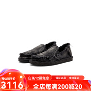 迪賽（DIESEL）男士25新款黑色磨損設(shè)計休閑莫卡辛鞋Y03539P0585 T8013 39