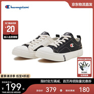 Champion美國(guó)冠軍板鞋女男 日系休閑撞色簡(jiǎn)約百搭帆布鞋24FWK05 黑色 44 