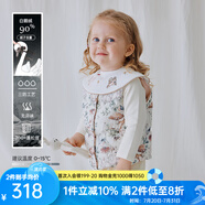 OAK FAMILY兒童羽絨馬甲女童加厚羽絨背心嬰幼兒雙面馬甲 愛麗絲花園 【雙面兩穿】 80 cm