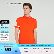 金林德伯格（J.Lindeberg）商場同款夏季GOLF系列商務(wù)休閑POLO衫短袖翻領(lǐng)T恤男52223Z012進(jìn)口 橘色L2B S