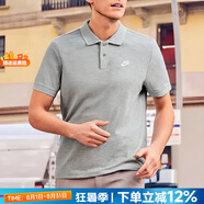 耐克（NIKE）官方 短袖男 2025夏季新款純棉t恤跑步運(yùn)動(dòng)休閑商務(wù)翻領(lǐng)POLO衫男 新到貨/刺繡LOGO/偏大/灰 曬圖退5 XL