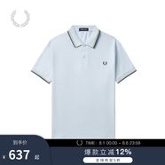 Fred Perry男士POLO衫2025夏季商務(wù)短袖重磅麥穗多彩T恤M3600 W61/藍(lán)色 M