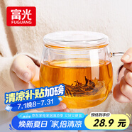富光花茶杯 男女士茶水分離杯子 雙層辦公泡茶玻璃杯帶把高硼硅水杯