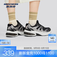 斯凱奇（Skechers）月影鞋丨【成毅同款】2025春夏新品女復(fù)古慢跑鞋運(yùn)動(dòng)鞋舒適老爹鞋 黑色/BLK 36