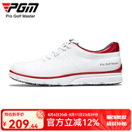 PGM高爾夫球鞋男士 旋鈕鞋帶 夏季運(yùn)動(dòng)鞋golf防水超遷防側(cè)滑鞋釘 XZ277-白紅色【鞋帶】 41