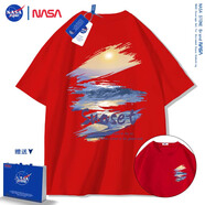 NASA STONE聯(lián)名短袖t恤男夏季新款潮流寬松純棉學(xué)生百搭上衣半袖情侶裝夏裝 紅色-款六 4XL 推薦體重190-200斤
